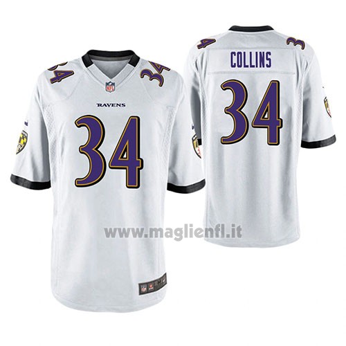 Maglia NFL Game Baltimore Ravens Alex Collins Bianco